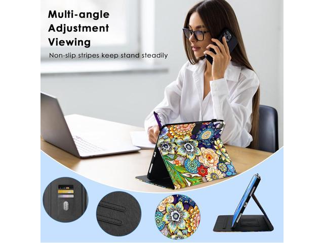 for iPad (A16) Case 11th Generation 2025, iPad 10th Generation Case with Pencil Holder Multi-Angle Adjustable Stand with Magnetic Closure/Card...