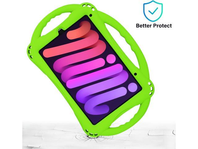 TopEsct Kids Case for iPad mini 7 (A17 Pro) 2024 /iPad Mini6 2021, Shockproof Silicone Cover with Handle Stand for 8.3' iPad mini 6th/7th Gen,Green