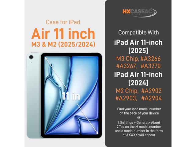 HXCASEAC Case for iPad Air 11 inch (2025 M3 / 2024 M2), Shockproof Design with Pencil Holder/Screen Protector/Rotating Hand Strap, Protective Cover...