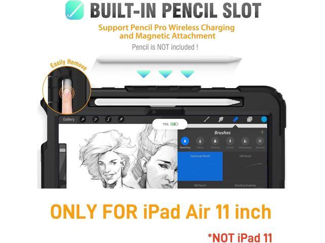 HXCASEAC Case for iPad Air 11 inch (2025 M3 / 2024 M2), Shockproof Design with Pencil Holder/Screen Protector/Rotating Hand Strap, Protective Cover...