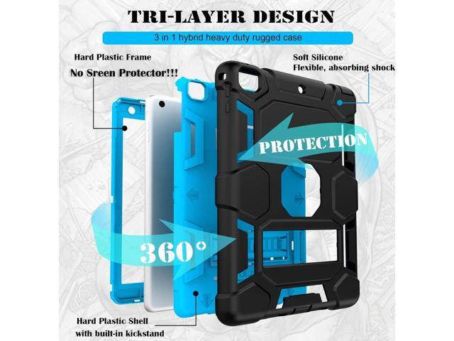 CCMAO Case for iPad 6th/5th Generation (9.7-inch, 2018/2017), iPad Air 2nd Generation Case (2014) with Kickstand, Hybrid Shockproof Protective iPad...