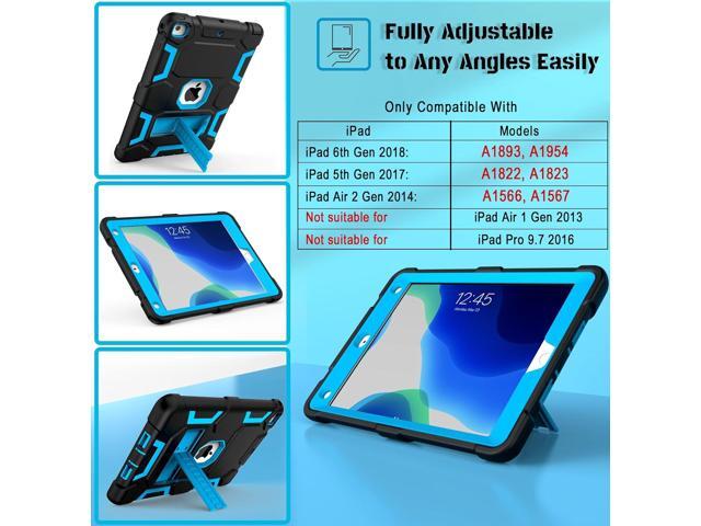 CCMAO Case for iPad 6th/5th Generation (9.7-inch, 2018/2017), iPad Air 2nd Generation Case (2014) with Kickstand, Hybrid Shockproof Protective iPad...