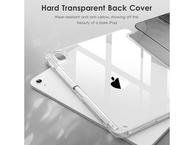 DTTO for iPad (A16) 11th/10th Generation Case (2025/2022), Clear Hard Back with Soft TPU Frame, Slim Trifold Stand Support Pencil Holder, Auto...