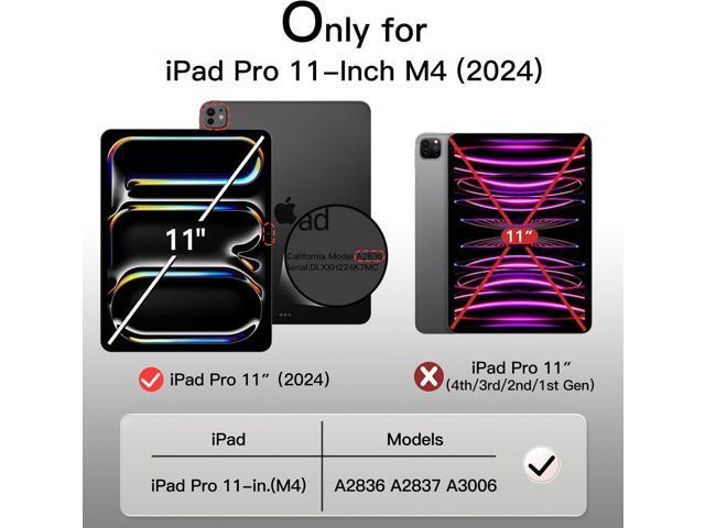 JETech Case for iPad Pro 11-Inch M4 2024 (5th Generation) with Pencil Holder, Clear Transparent Back Shell Slim Stand Shockproof Tablet Cover, Auto...