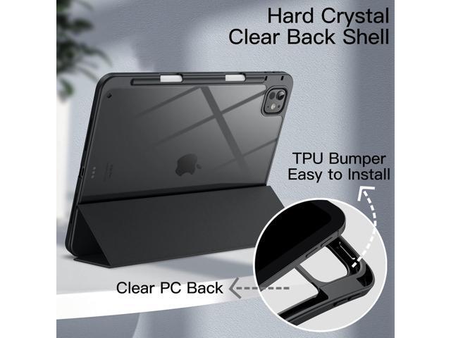 JETech Case for iPad Pro 11-Inch M4 2024 (5th Generation) with Pencil Holder, Clear Transparent Back Shell Slim Stand Shockproof Tablet Cover, Auto...