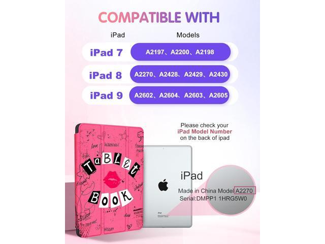 for iPad 9th/8th/7th Generation Case 10.2 Inch Girls Cute Women Folio Smart Cover with Pencil Holder Red Lips Design Funny Girly Teens Unique Cases...