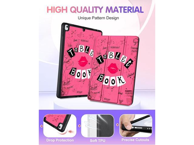 for iPad 9th/8th/7th Generation Case 10.2 Inch Girls Cute Women Folio Smart Cover with Pencil Holder Red Lips Design Funny Girly Teens Unique Cases...