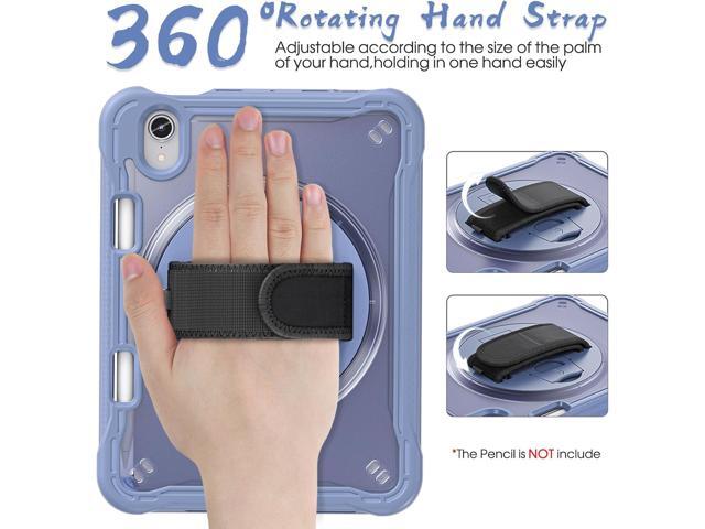 BRAECNstock Case for iPad Mini7 (a17 pro)/Mini 6 8.3' 2024/2021,iPad mini 7th/6th Generation Cover for Kids with Pencil Holder,360° Rotating...