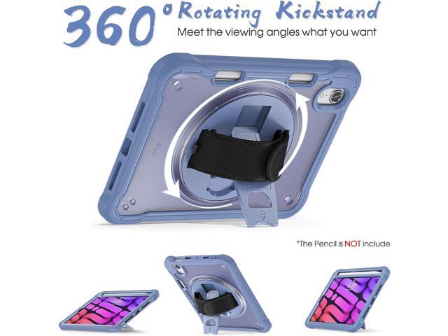 BRAECNstock Case for iPad Mini7 (a17 pro)/Mini 6 8.3' 2024/2021,iPad mini 7th/6th Generation Cover for Kids with Pencil Holder,360° Rotating...