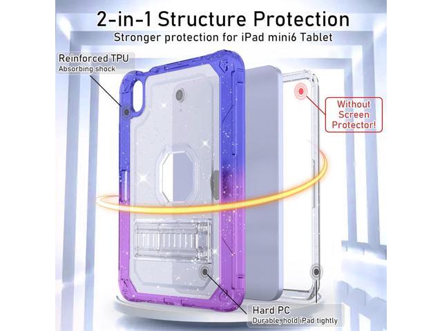 Case for iPad mini A17 Pro, for iPad mini 7th/6th Generation Case 8.3 inch 2024/2021 with Pencil Holder/Stand, Slim Cover for i Pad Mini 7/6 (Clear...