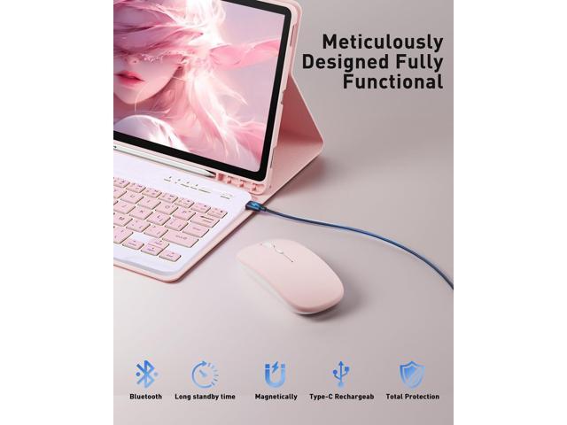 Keyboard Case for iPad mini 5 & Mini 4 7.9 inch - with Mouse and Magnetically Keyboard, Case with Pencil Holder for iPad mini 5th / 4th Generation,...