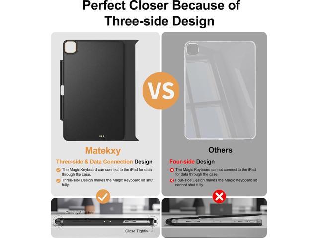 Magic-Keyboard Compatible Case for iPad Pro-13 inch M4 2024, Cover with Apple Pencil Holder for Smart MagicKeyboard Folio Slim Durability, with...