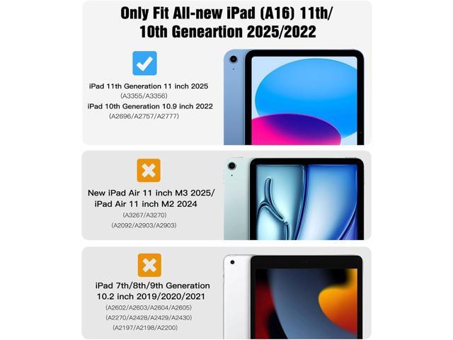 BMOUO Case for iPad (A16) 11th Generation 11' 2025/iPad 10th Generation 10.9 inch 2022, 360 Rotating Stand & Pencil Holder & Hand & Shoulder Strap...