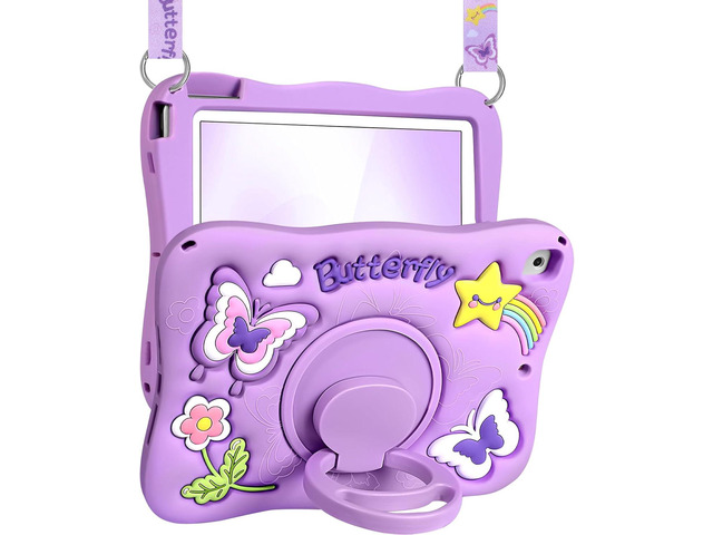 Kidcube for iPad 5th/6th Generation Case, for iPad Air 1st/2nd Gen, for iPad Pro 9.7 Inch Case - Girls Cute Kawaii Girly 3D Purple Butterfly Design...