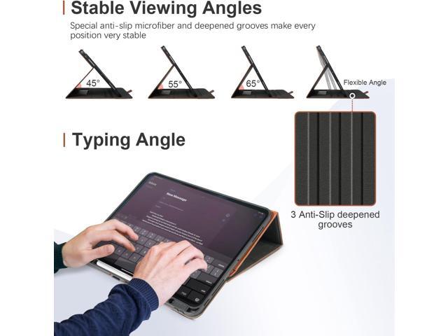 Handcrafted Case for iPad Pro 11 Inch M4 2024 A2836 A2837 with Pencil Holder & Hand Strap & Pocket,Magnetic Closure,Multi Angles Stand,PU Leather...