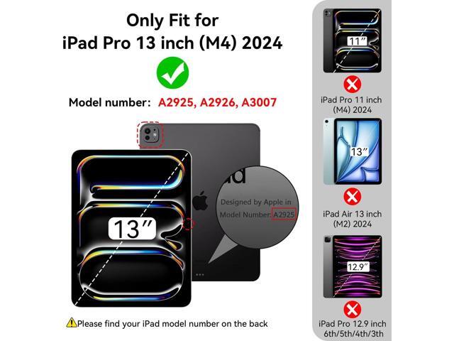 Case for iPad Pro 13 inch Case 2024 (M4), iPad 13 Pro C ase with Pencil Holder, Built-in Stand Shockproof Rugged Protective Cover for iPad Pro 13...