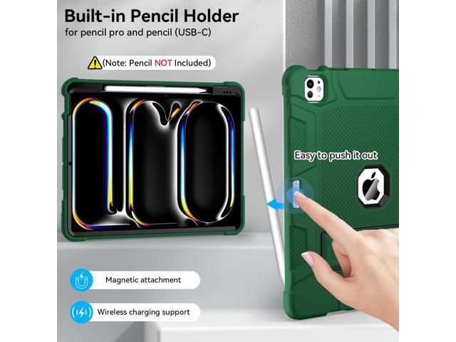 Case for iPad Pro 13 inch Case 2024 (M4), iPad 13 Pro C ase with Pencil Holder, Built-in Stand Shockproof Rugged Protective Cover for iPad Pro 13...