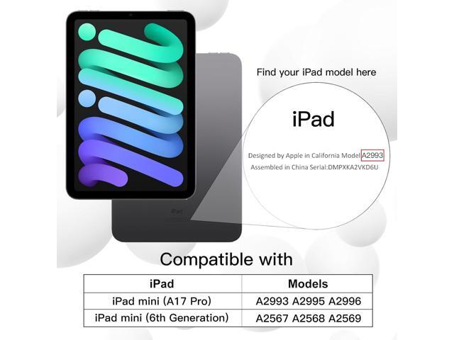 JETech Case for iPad mini (A17 Pro, 2024 Model, 7th Generation) / mini 6 (2021 Model, 6th Generation), Slim Tablet Cover with Soft TPU Back, Auto...