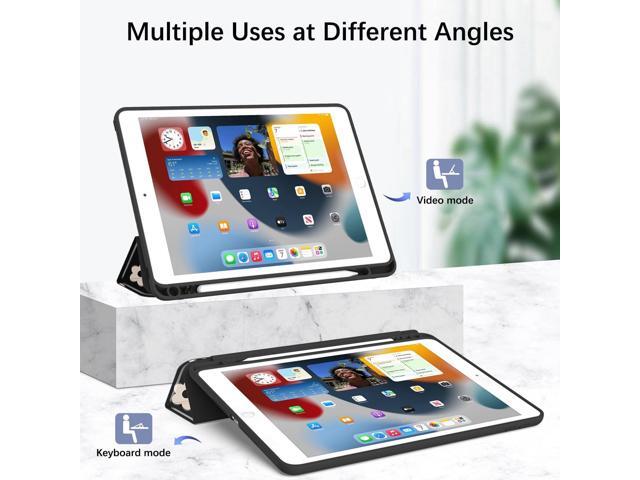 Case for iPad 9th/ 8th/ 7th Generation 10.2 inch 2021/2020/ 2019, Protective Case with Pencil Holder, Auto Wake/Sleep Trifold Smart Stand Cover for...