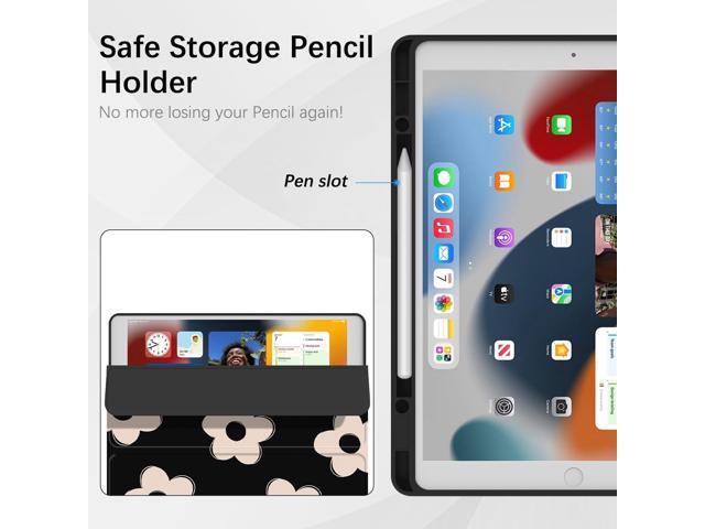 Case for iPad 9th/ 8th/ 7th Generation 10.2 inch 2021/2020/ 2019, Protective Case with Pencil Holder, Auto Wake/Sleep Trifold Smart Stand Cover for...