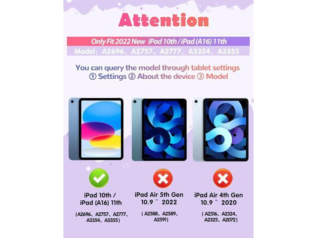 for iPad A16 Case/10th Generation Case - Soft Silicone Tablet Cover for iPad 11th 11 Inch/10th 10.9 Inch Funda Girls Women 3D Cartoon Cute Cat...