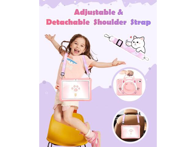 for iPad A16 Case/10th Generation Case - Soft Silicone Tablet Cover for iPad 11th 11 Inch/10th 10.9 Inch Funda Girls Women 3D Cartoon Cute Cat...