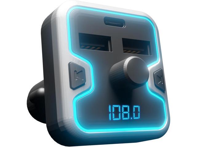 Car and Driver Bluetooth 5.0 FM Transmitter Charger, Dual USB-A and USB-C Lighter Adapter, Triple-Port Design with Fast Charging, Compatible with...