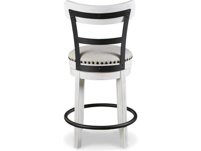 Signature Design by Ashley Valebeck 24.5' Modern Swivel Counter Height Barstool, Whitewash