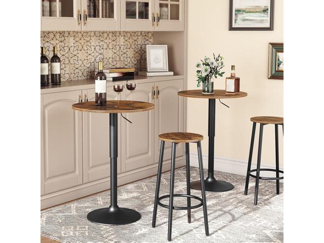 HOOBRO Bar Stools, Set of 2 Bar Chairs, Kitchen Round Height Stools with Footrest, Breakfast Bar Stools, Sturdy Steel Frame, for Dining Room,...