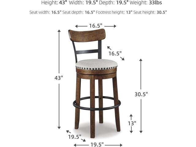 Signature Design by Ashley Valebeck 30' Farmhouse Pub Height Barstool, Brown
