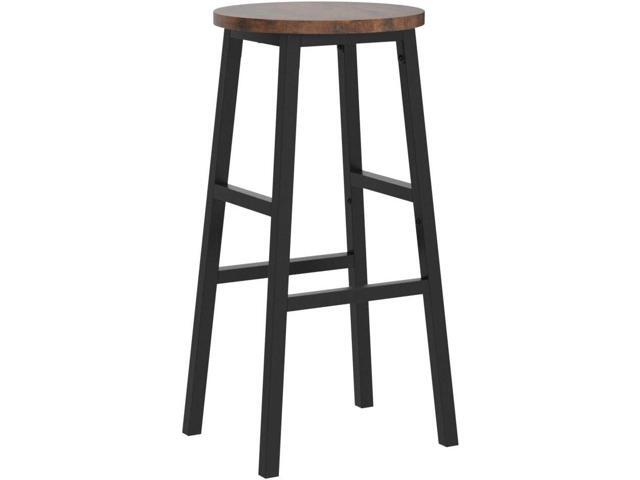 Bar Stools, Set of 2 Round Bar Chairs with Footrest, 24.4 Inch Kitchen Breakfast Bar Stools, Industrial Bar Stools, Easy Assembly, for Dining Room,...