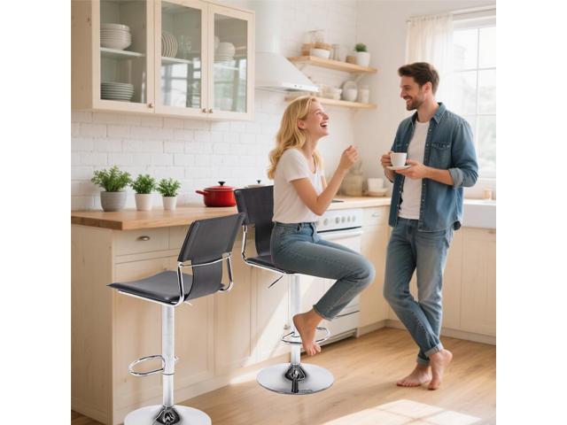 Sidanli Swivel Barstools Set of 2, Adjustable Barstools Set of 2Faux Leather Bar Chairs for Kitchen Island, Hydraulic Counter Height Bar Stools...