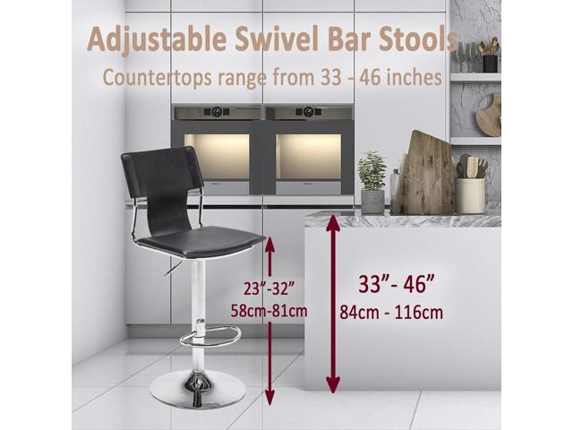 Sidanli Swivel Barstools Set of 2, Adjustable Barstools Set of 2Faux Leather Bar Chairs for Kitchen Island, Hydraulic Counter Height Bar Stools...