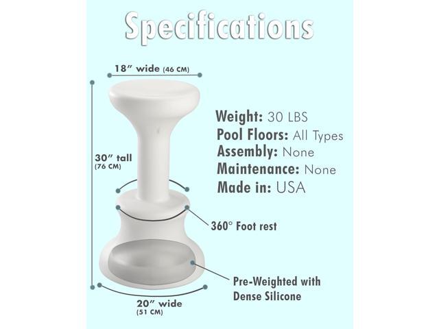 DUNNRITE Products Made in USA Submersible Swim Up Pool Stools for Underwater Use, Bar Stool for Inside Pool and Patio Deck Seating with Foot Rest,...