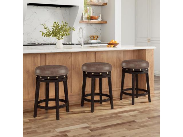 Hillsdale Benard Backless Swivel Counter Stool Height, Brown