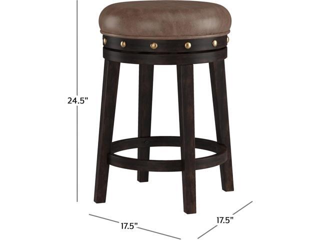 Hillsdale Benard Backless Swivel Counter Stool Height, Brown