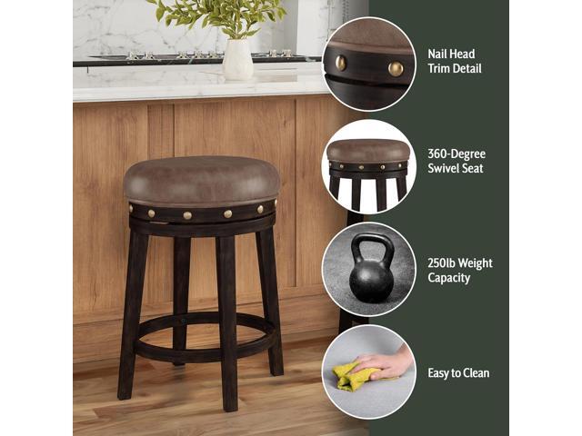 Hillsdale Benard Backless Swivel Counter Stool Height, Brown