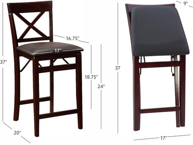 Linon Triena X Back Folding Counter Stool, Brown
