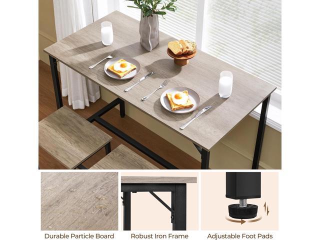 Yaheetech 3 Piece Dining Table Set, 47.5' Industrial Pub Table Set, Counter Height Kitchen Table with Bar Stools Set of 2, for Small Space, Apartment