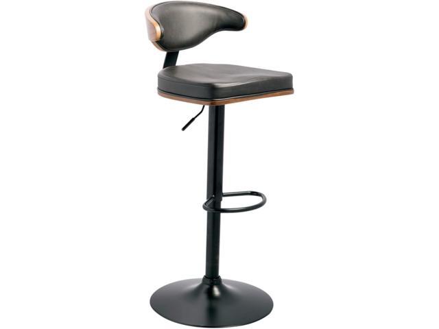 Signature Design by Ashley Bellatier Mid-Century Modern 43.25' Adjustable Height Bar Stool, Brown & Black
