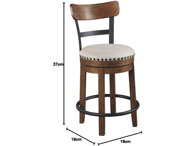 Signature Design by Ashley Valebeck Rustic Farmhouse 24.5 Counter Height Swivel Bar Stool, Brown