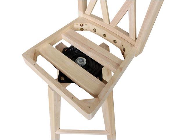 International Concepts Double X Back Barheight Swivel Seat Bar Height Stool, 30, Unfinished