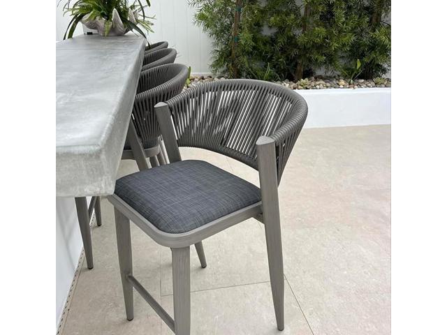 PURPLE LEAF Counter Height Bar Stool Set of 2 Modern Aluminum Rattan Wicker Outdoor Barstools with Backrest and Cushion for Kitchen Lawn Pool Bar...