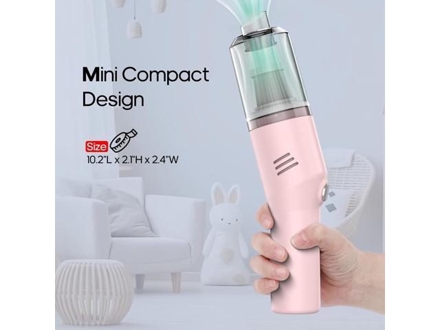 Auloea Portable Mini Car Vacuum Cleaner Pink, High Power Cordless(400g) Handheld Rechargeable Vacuum Cleaner for Desk V06