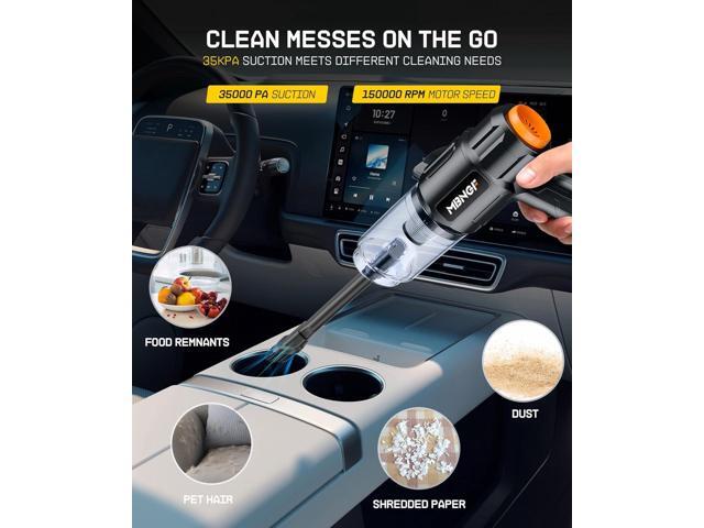 MBNGF Car Vacuum Portable Cordless,35000PA High Power Suction & Blower, Handheld Vacuum Covers Cleaner for Car, Home, Desktop, Keyboard(Fog Black)