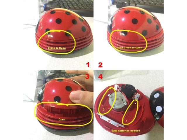 zswell Ladybug Cartoon Mini Vacuum Cleaner Desktop Vacuum Dust Keyboard Sweeper Cordless Portable Corner Cute 2Pcs