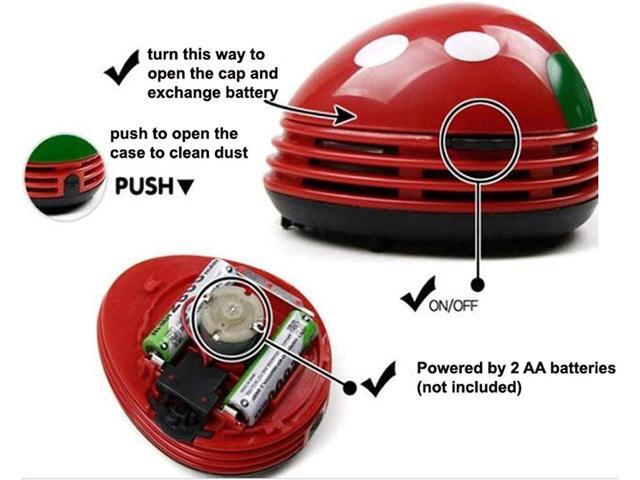 zswell Ladybug Cartoon Mini Vacuum Cleaner Desktop Vacuum Dust Keyboard Sweeper Cordless Portable Corner Cute 2Pcs