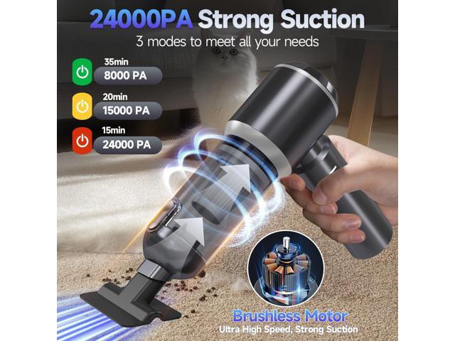 Ytnewin Car Vacuum Portable Cordless, Small Handheld Vacuum Cleaner with 24000PA High Power Suction, Mini Vacuum Cordless Rechargeable with...