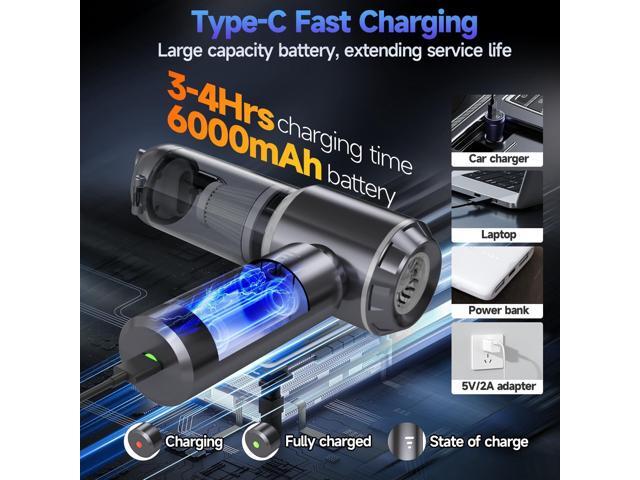 Ytnewin Car Vacuum Portable Cordless, Small Handheld Vacuum Cleaner with 24000PA High Power Suction, Mini Vacuum Cordless Rechargeable with...