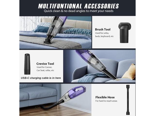 Bossdan Handheld Vacuum Cordless Car Vac Portable with 8KPA & Multi Accessories & Low Noise, Lightweight Hand Held Vacuum Cordless Rechargeable...